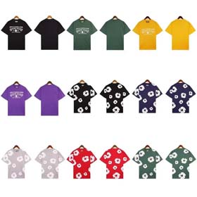 DENIM TEARS Pei Ye Same Style Foam Print Short Sleeve Top-1871  